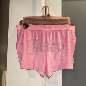 Juicy Couture 2-Pack Black Velour Sleeping Shorts Size Lg Designer Comfy NWT!